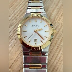 Bulova ladies two tone classic watch NEW BATTERY